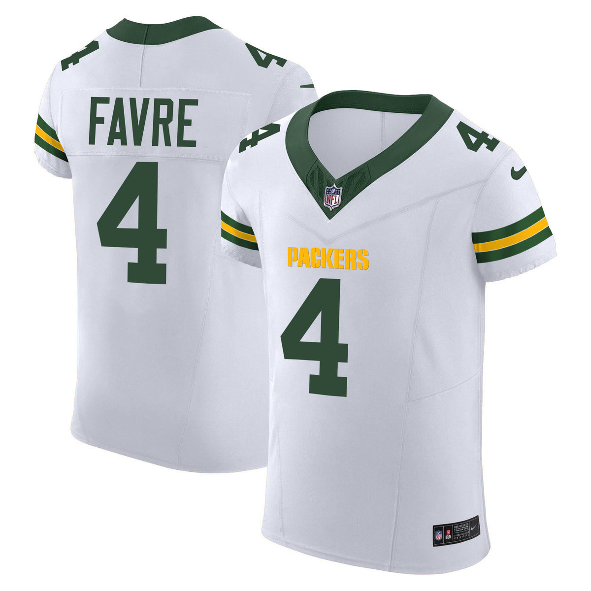Men's Packers Vapor Elite Jersey - All Stitched - White - Brett Favre — view 1