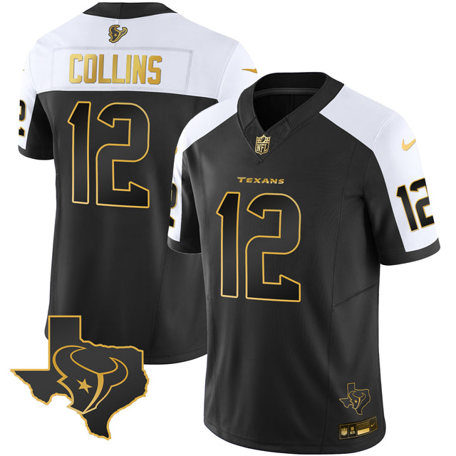 Men's Houston Texans Gold Vapor Limited Jersey - All Stitched - Alternate Gold - Nico Collins — view 1