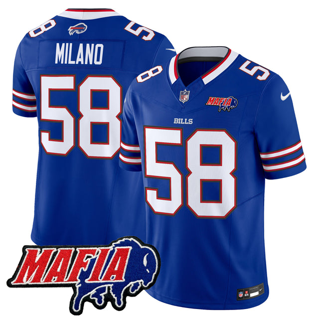 Men's Buffalo Bills 2025 Bills Mafia Patch Vapor Limited Jersey - All Stitched - Royal - Matt Milano — view 1