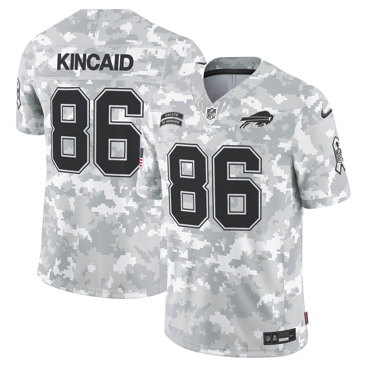 Buffalo Bills 2024 Salute to Service Vapor Limited Jersey - Arctic Camo - All Stitched - Dalton Kincaid — view 1