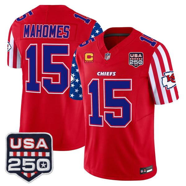 Men's Chiefs America 250 Edition Vapor Limited Jersey - All Stitched - Red - Patrick Mahomes — view 1