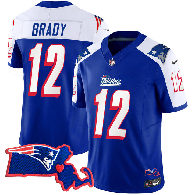 Women's Patriots Massachusetts Patch Vapor Jersey - All Stitched - 1996 Alternate - Tom Brady — view 1