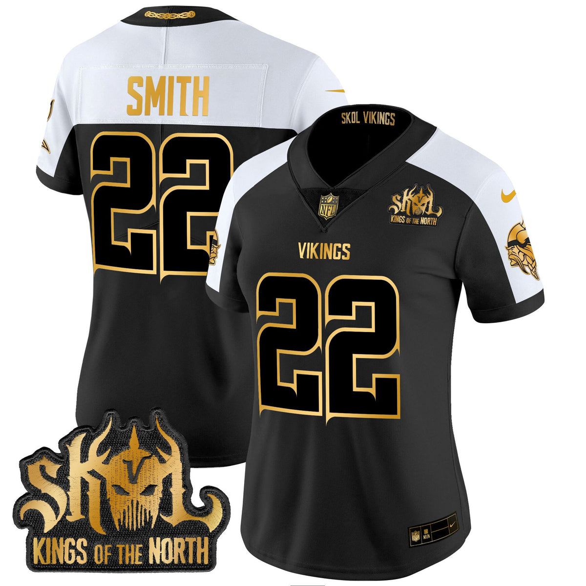 Women's Minnesota Vikings 2024 Winter Warrior Skol Patch Gold Vapor Limited Jersey - All Stitched - Alternate - Harrison Smith — view 1