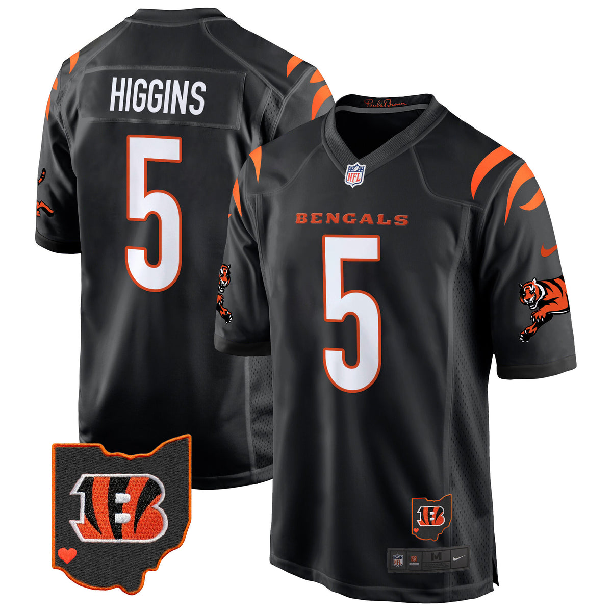 Men's Cincinnati Bengals 2024 Game Jersey - All Stitched - Black - Tee Higgins — view 1