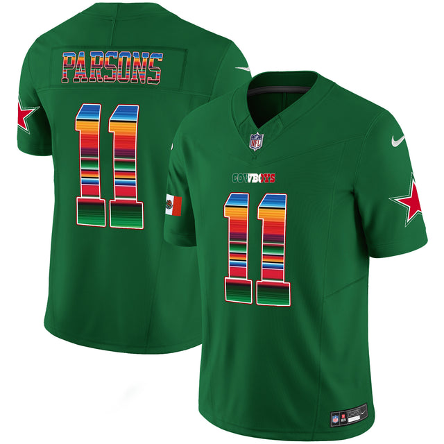Men's Cowboys Mexico Vapor Limited Jersey V2 - All Stitched - Green - Micah Parsons — view 1