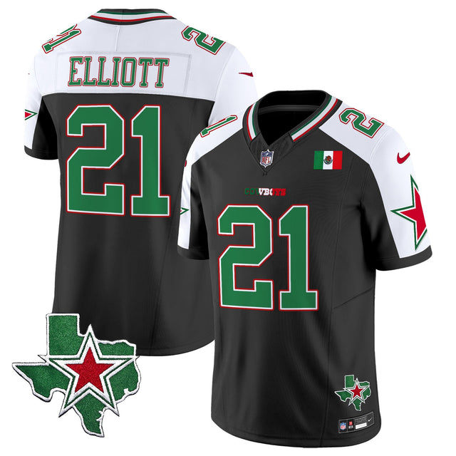 Men's Dallas Cowboys 2025 Mexico Vapor Limited Jersey - All Stitched - Alternate - Ezekiel Elliott — view 1