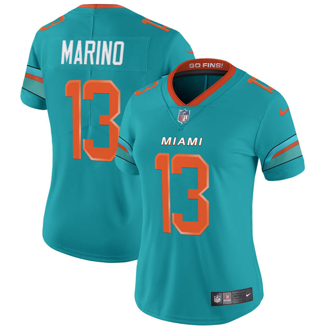 Women's Miami Dolphins 2025 Rivalries Vapor Limited Jersey - All Stitched - Aqua - Dan Marino — view 1