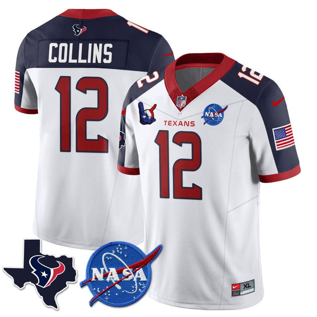 Men’s Houston Texans Nasa Patch City Edition Jersey - All Stitched - Nico Collins - Inverted — view 1