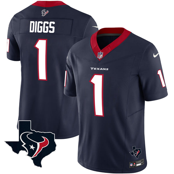Men's Houston Texans Vapor Limited Jersey - All Stitched - Navy - Stefon Diggs — view 1