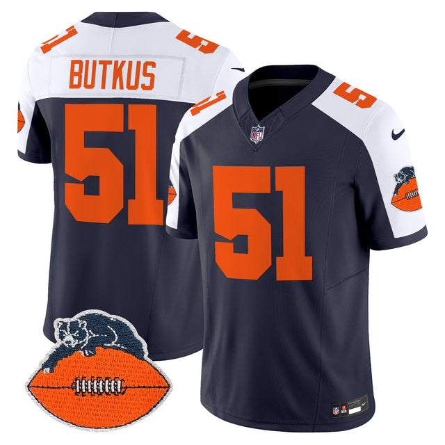 Men's Chicago Bears Throwback Vapor Limited Jersey - All Stitched - Navy Alternate - Dick Butkus — view 1