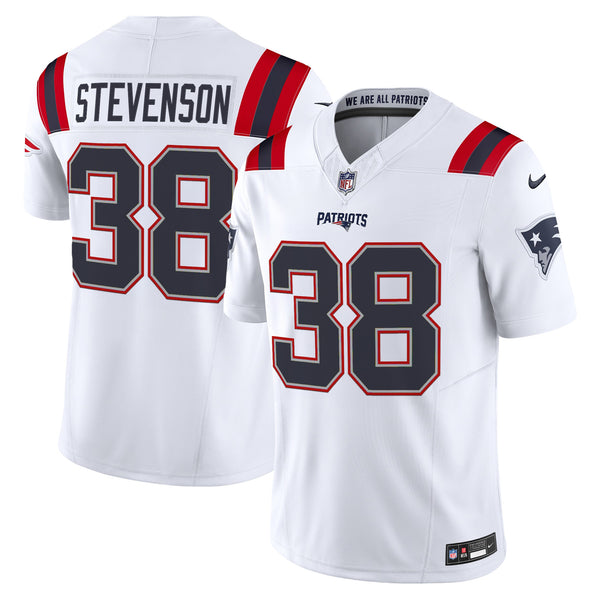 Men's New England Patriots 2025 Vapor Limited Jersey - All Stitched - White - Rhamondre Stevenson — view 1