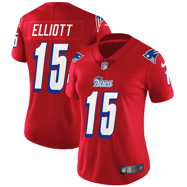 Women's Patriots 1996 Throwback Limited Vapor Jersey - All Stitched - Red - Ezekiel Elliott — view 1