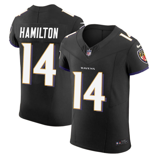 Men's Ravens Vapor Elite Jersey - All Stitched - Black - Kyle Hamilton — view 1