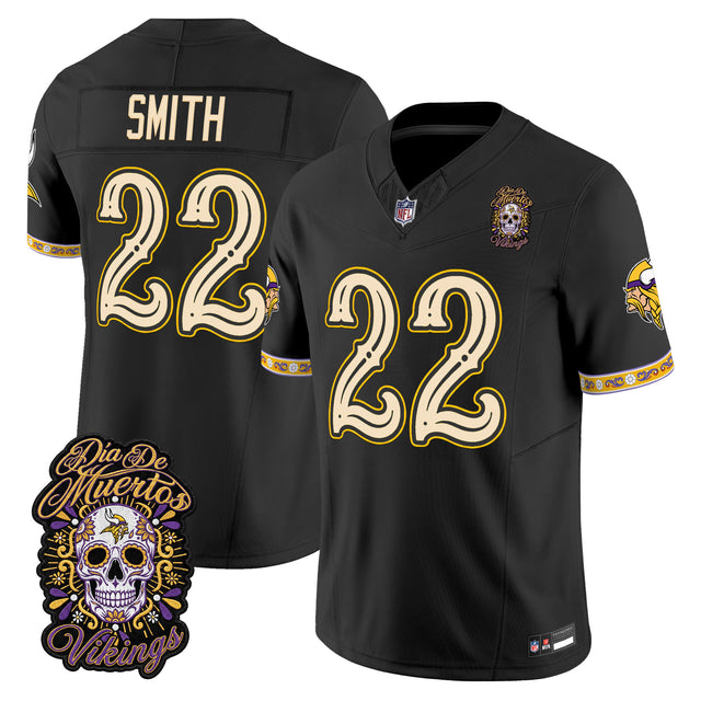 Men's Minnesota Vikings Día de los Muertos Vapor Limited Jersey - All Stitched - Black - Harrison Smith — view 1