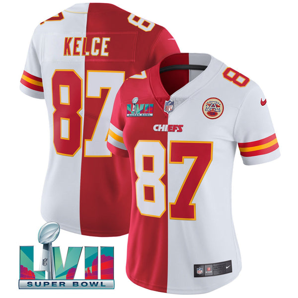Women's Chiefs Super Bowl Vapor Gold Jersey - All Stitched - Split - Travis Kelce — view 1