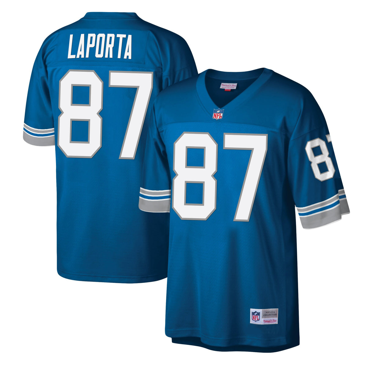 Men's Detroit Lions Big & Tall Legacy Jersey - All Stitched - Blue - Sam Laporta — view 1