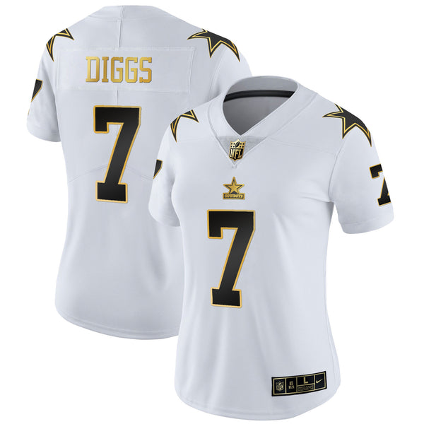 Women's Cowboys Throwback Limited Vapor Jersey - All Stitched - White Gold - Trevon Diggs — view 1