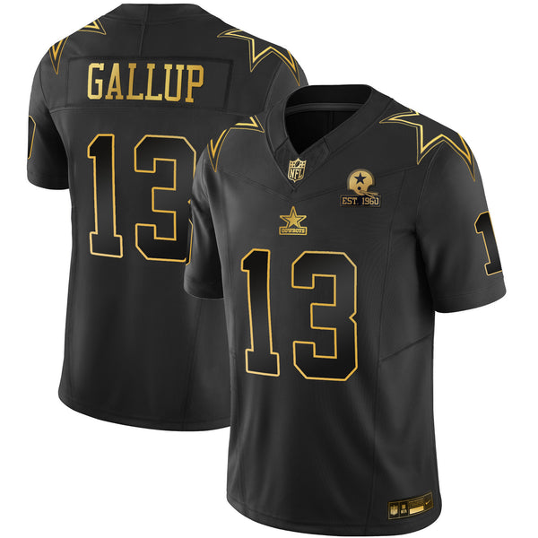Men's Cowboys Throwback Limited Vapor Jersey - All Stitched - Black Gold - Michael Gallup — view 1