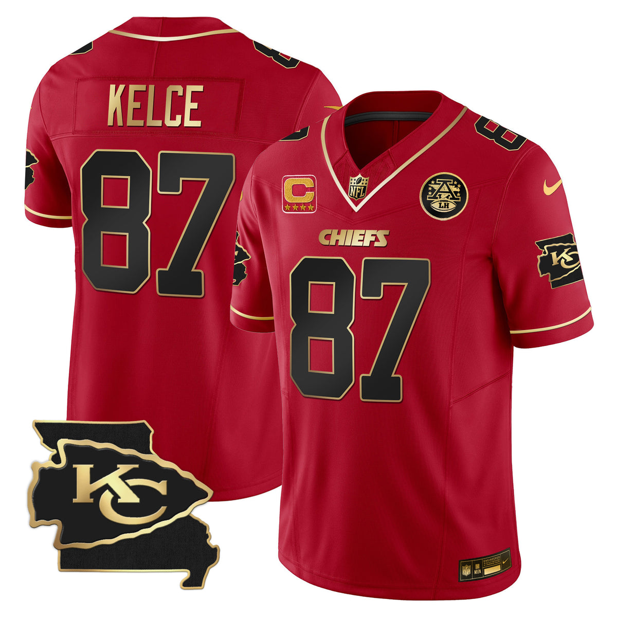 Men's Chiefs Missouri Patch Vapor Limited Jersey - All Stitched - Red Special - Travis Kelce — view 1