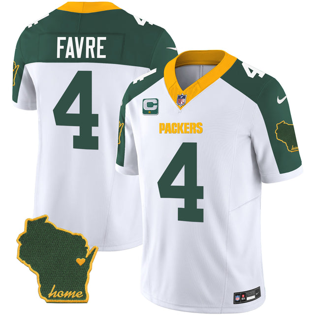 Men's Packers Home Patch Vapor Jersey V2 - All Stitched - Inverted - Brett Favre — view 1
