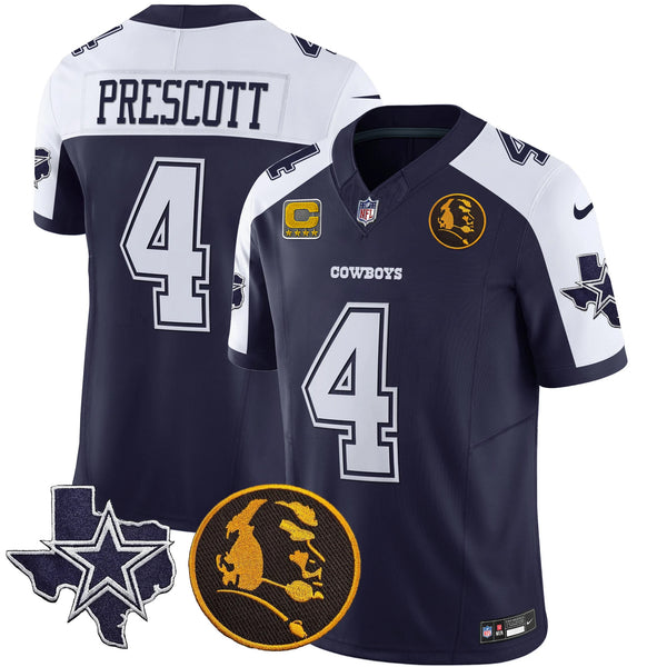 Men's Cowboys Texas & John Madden Patch Vapor Limited Jersey - All Stitched - Alternate Navy - Dak Prescott — view 1