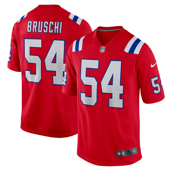 Tedy Bruschi New England Patriots Red Jersey - All Stitched - Red — view 1