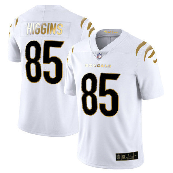 Women's Cincinnati Bengals Player Vapor Limited Jersey - All Stitched - White Gold - Tee Higgins — view 1