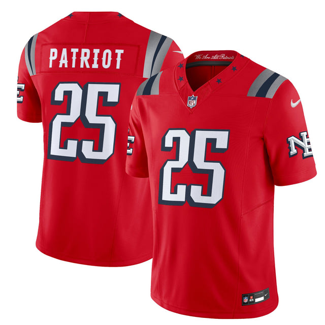 Men's New England Patriots 2025 Rivalries Vapor Limited Jersey - All Stitched - Red - Patriot — view 1