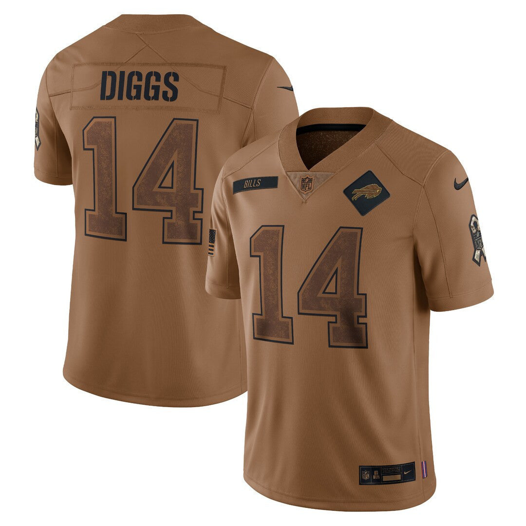 Buffalo Bills 2023 Salute To Service Limited Jersey - Brown - Stefon Diggs — view 1