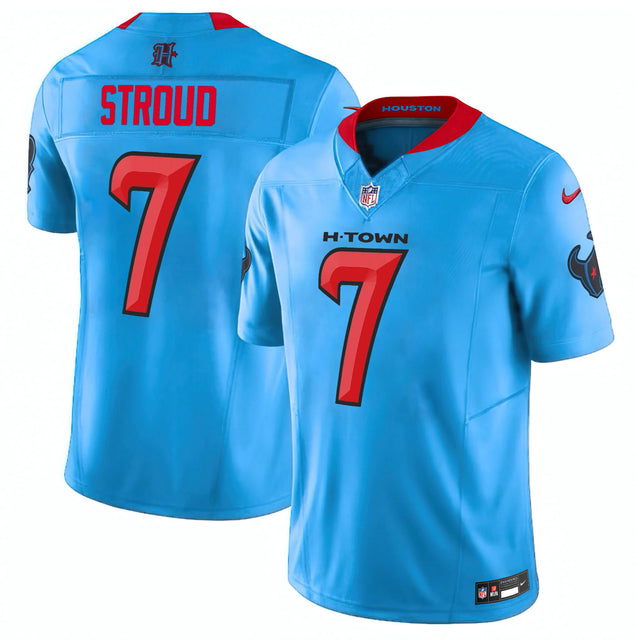 Men's Houston Texans 2024 Vapor Limited Jersey V2 - All Stitched - Blue - C.J. Stroud — view 1