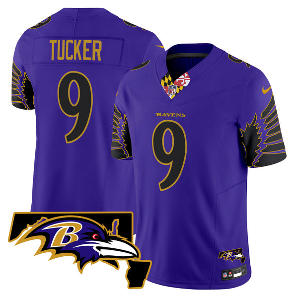 Men's Ravens Maryland Patch Vapor Limited Jersey V2 - All Stitched - Purple Limited - Derrick Henry — view 1