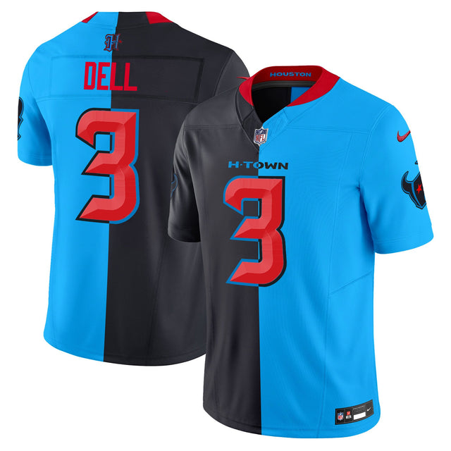 Men's Houston Texans 2024 Vapor Limited Jersey V2 - All Stitched - Split - Tank Dell — view 1