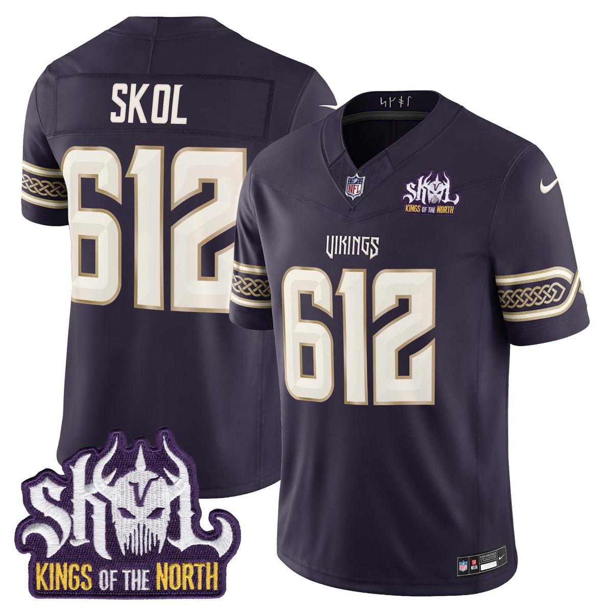 Men's Minnesota Vikings 2026 Rivalries Vapor Limited Jersey - Kings Of The North Patch - All Stitched - Purple - Skol 612 — view 1