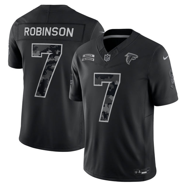 Bijan Robinson #7 Atlanta Falcons Salute to Service Jersey - All Stitched - Salute to Service — view 1