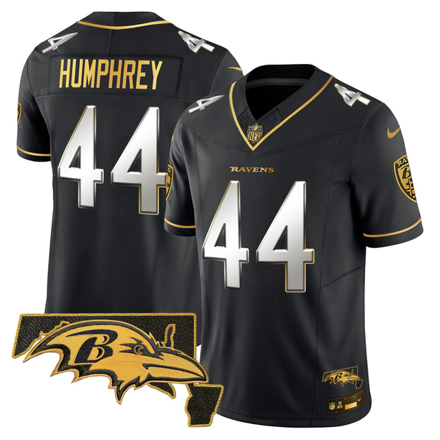 Men's Ravens 2024 Gold Vapor Limited Jersey - All Stitched - Black Limited - Marlon Humphrey — view 1