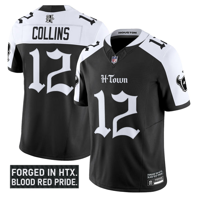 Men's Houston Texans 'Gothic Lone Star Shadows Edition' Vapor Limited Jersey - All Stitched - Alternate - Nico Collins ~0132132 — view 1