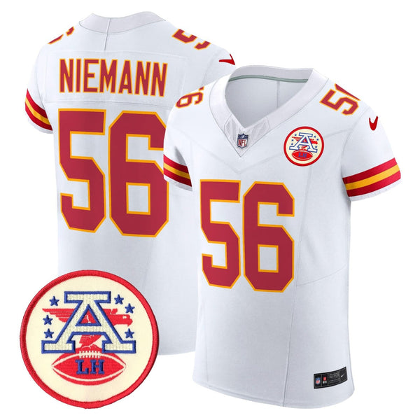 Ben Niemann #56 Kansas City Chiefs White Jersey - All Stitched - Style 2 — view 1