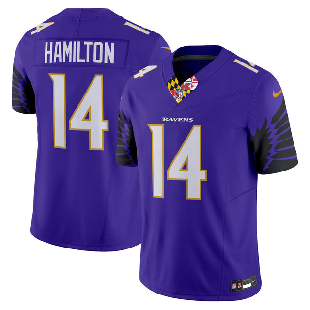 Men's Ravens Special Vapor Limited Jersey - All Stitched - Purple - Kyle Hamilton — view 1