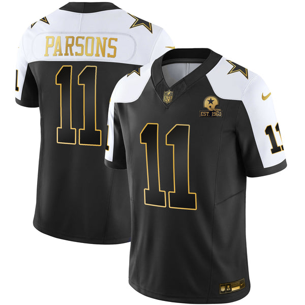 Men's Cowboys Throwback Limited Vapor Jersey V2 - All Stitched - 2004 Black Gold - Micah Parsons — view 1
