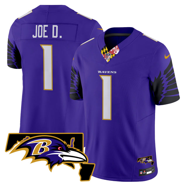 Men's Ravens Maryland Patch Vapor Limited Jersey V2 - All Stitched - Purple Limited - Derrick Henry — view 1