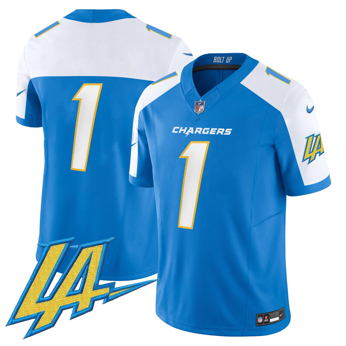 Men's Chargers Vapor Limited Jersey V2 - All Stitched - Blue Alternate - #1 Team — view 1