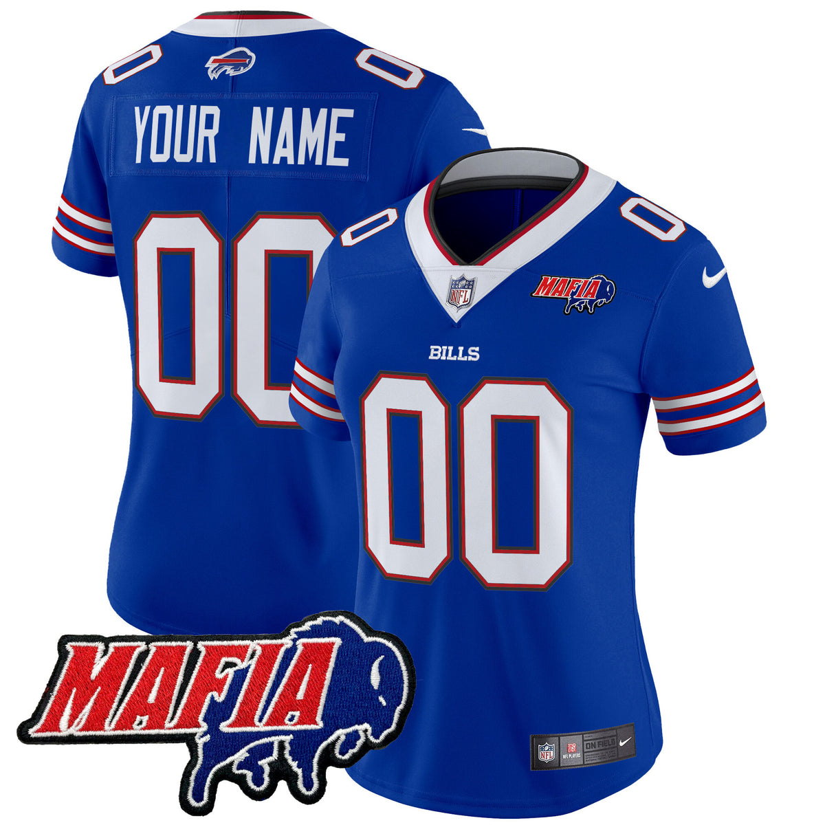 Buffalo Bills 2025 Bills Mafia Patch Vapor Limited Custom Jersey - All Stitched - Royal — view 1