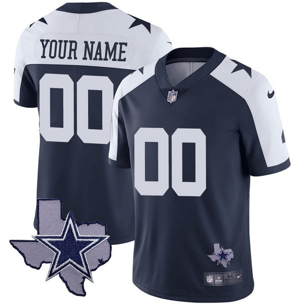 Cowboys Texas Patch Vapor Custom Jersey - All Stitched - Alternate — view 1