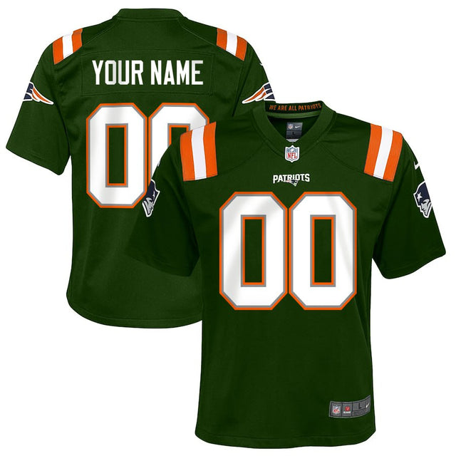 New England Patriots Green Custom Jersey - All Stitched - Custom — view 1