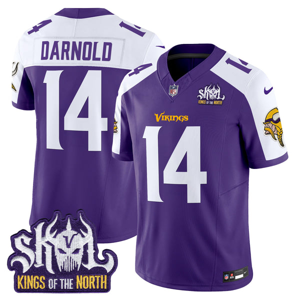 Men's Minnesota Vikings Kings Of The North Patch Vapor Limited Jersey - All Stitched - Purple Alternate - Sam Darnold — view 1