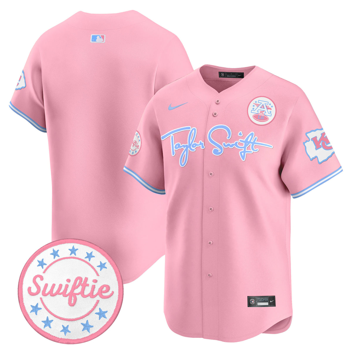 Unisex Chiefs Taylor Swift Bubblegum Pink Vapor Premier Limited Jersey - All Stitched — view 1