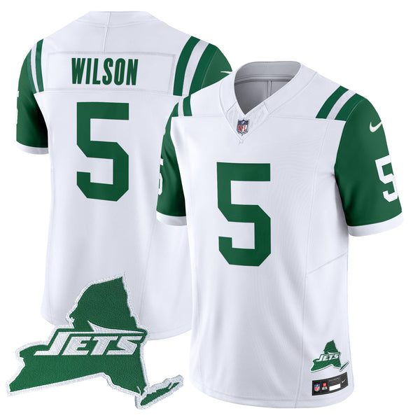 Men's New York Jets Home Patch Vapor Legacy Limited Jersey - All Stitched - Throwback - Garrett Wilson — view 1
