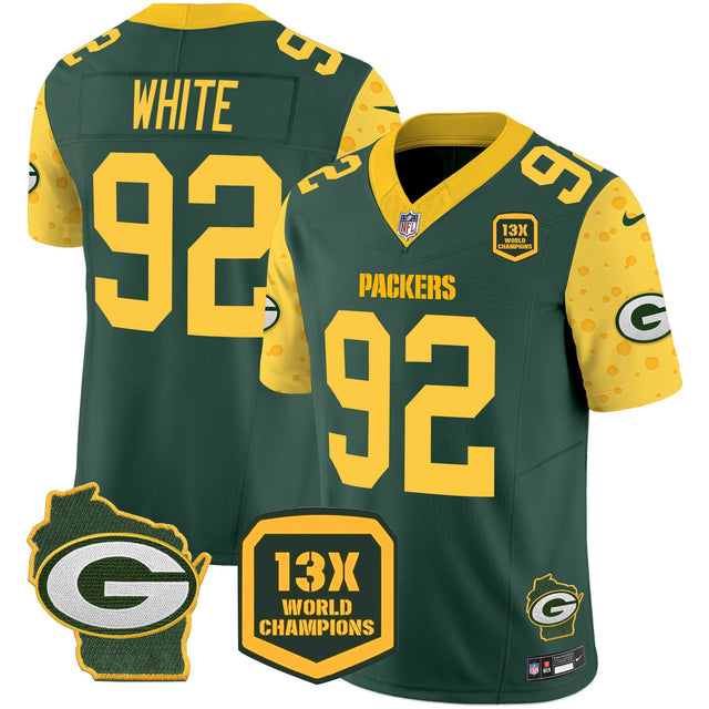 Men's Green Bay Packers 2025 Cheese Vapor Limited Jersey – All Stitched - Green - Reggie White — view 1