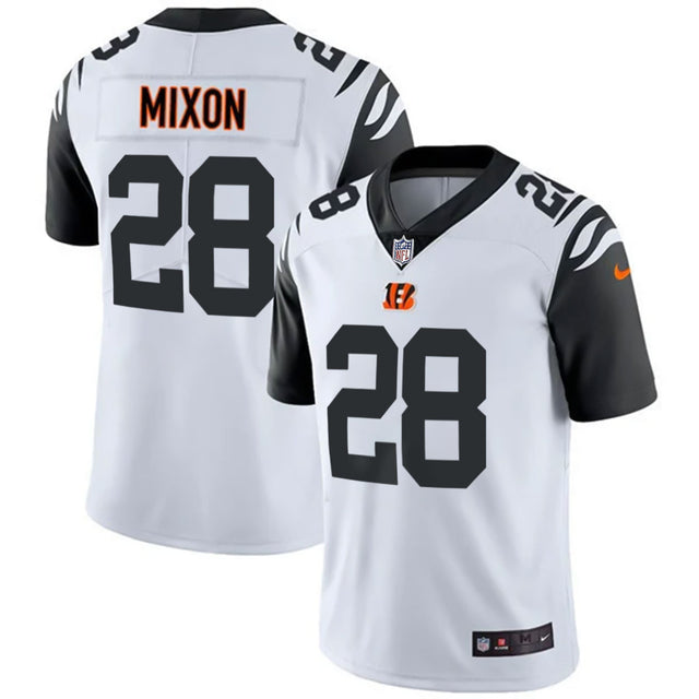 Men's Cincinnati Bengals White Gold & Black Gold Jersey - All Stitched - Color Rush - Joe Mixon — view 1