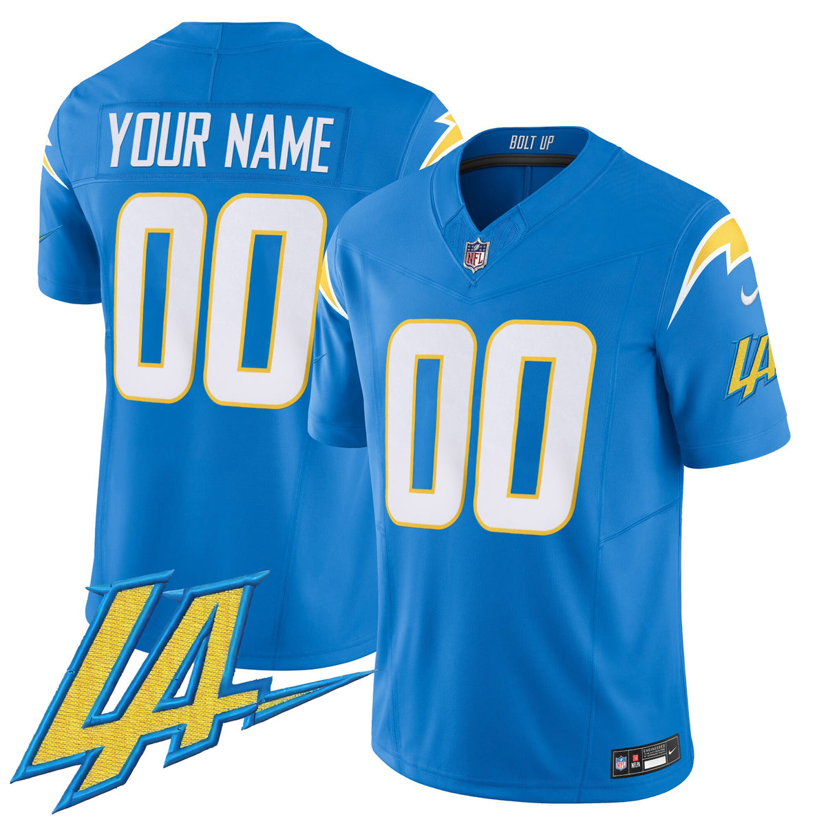 Chargers Vapor Limited Custom Jersey V2 - All Stitched - Powder Blue — view 1